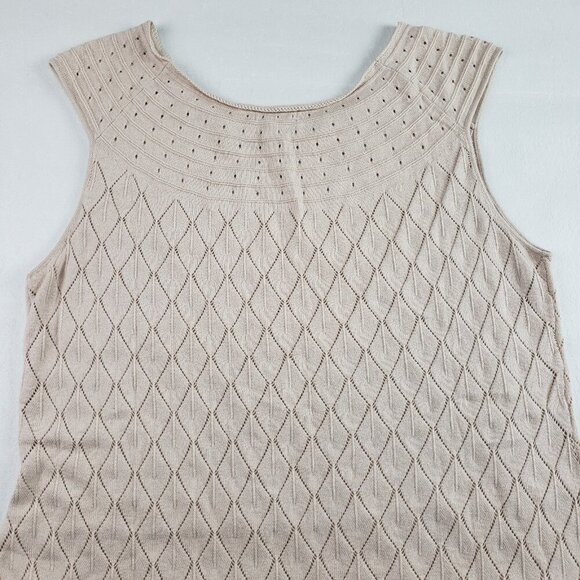 Sundance Soft Whispers Dress Womens XL Beige Sweater Sleeveless Knit A Line - Picture 7 of 12